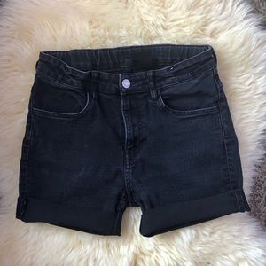 Black jean shorts